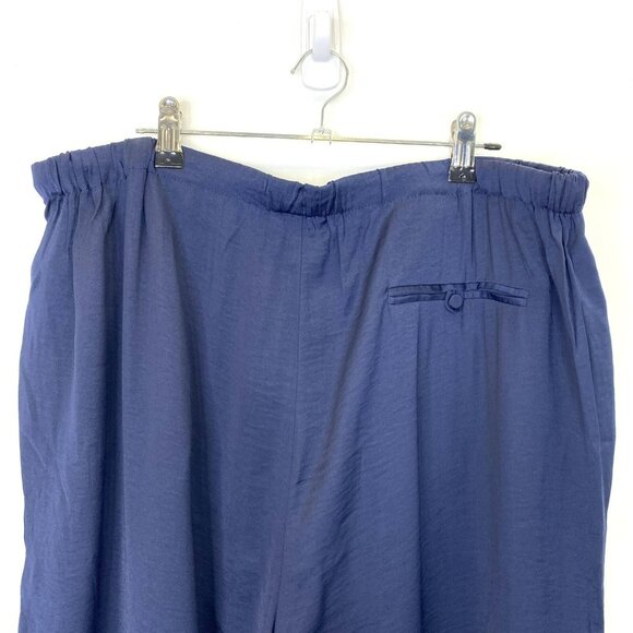 Chicos Pants Womens Size 3 US XL 16 Navy Blue Pull On Wide Leg Night Sky NWT - Picture 5 of 7